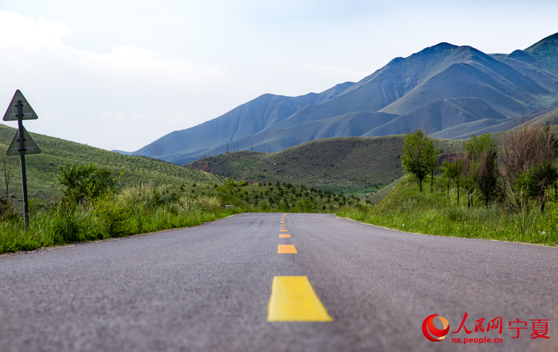 南華山腹地平坦的柏油路。 人民網 張海峰攝