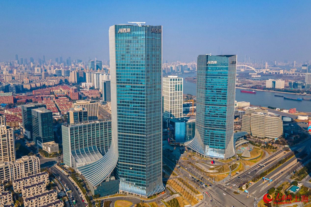 位于徐匯西岸的國際人工智能中心。 人民網記者 王初攝