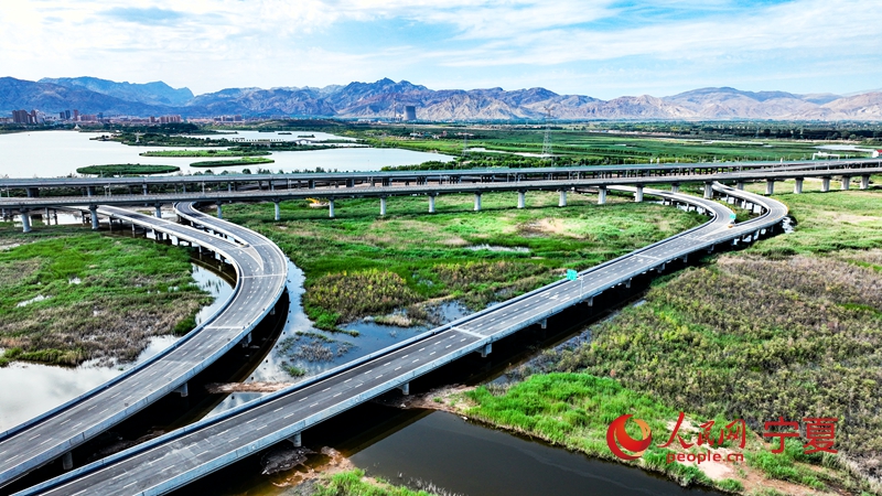 烏瑪高速惠農至石嘴山段建成通車。人民網記者 梁宏鑫攝